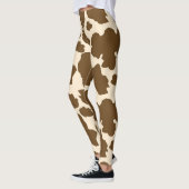 Leggings Points Brown Vache Imprimer Fermier Animaux de fer (Gauche)