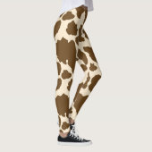 Leggings Points Brown Vache Imprimer Fermier Animaux de fer (Droite)