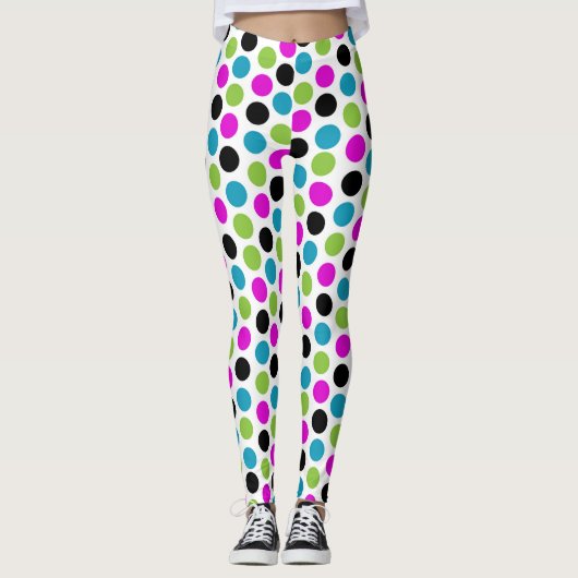 Leggings Points colorés Cercle Motif (Devant)