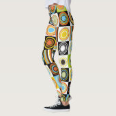 Leggings Points colorés, cercles, rayures arrière - plan. (Gauche)