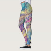 Leggings Points colorés Encre d'alcool Liquide Art Abstrait (Gauche)