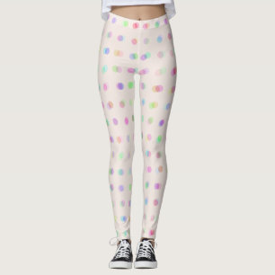 Leggings points colorés flous en polka