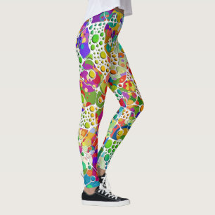 Leggings Points colorés Spirales Peinture à la main 2