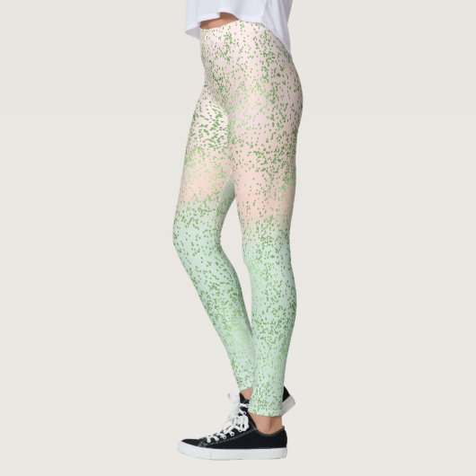 Leggings Points Confetti Aquarelle Rose-Mint (Gauche)
