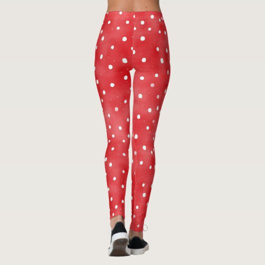 Leggings Points Crème Rouges (Dos)