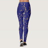 Leggings Points de confettis dorés Bleu de minuit (Dos)