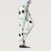 Leggings Points de Crème Noire Menthe Fantaisie (Droite)