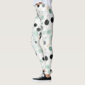 Leggings Points de Crème Noire Menthe Fantaisie (Gauche)
