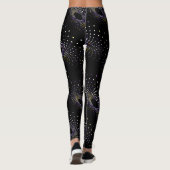 Leggings Points de lumière abstraits espace noir (Dos)