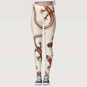Leggings Points de piste de Gecko Motif Batik Bali