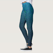 Leggings Points de pixel en demi-teinte de couleur bleue gé (Gauche)