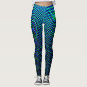Leggings Points de pixel en demi-teinte de couleur bleue gé (Devant)