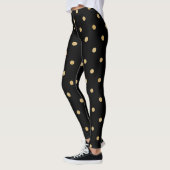 Leggings Points de polka en or simple (Gauche)