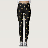 Leggings Points de polka en or simple (Devant)