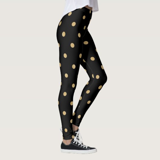 Leggings Points de polka en or simple (Droite)