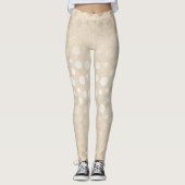 Leggings Points d'ivoire Pearl Gray Argent Pastel Confetti  (Devant)