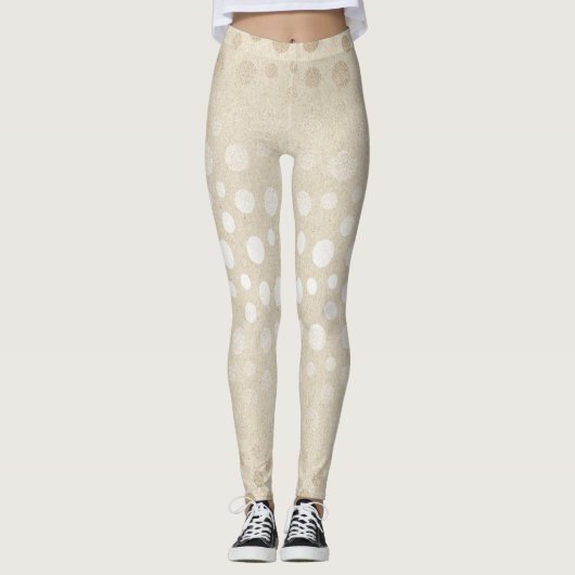 Leggings Points d'ivoire Pearl Gray Argent Pastel Confetti (Devant)