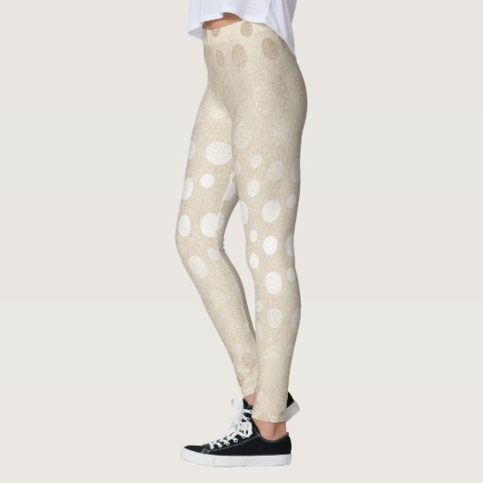 Leggings Points d'ivoire Pearl Gray Argent Pastel Confetti  (Gauche)