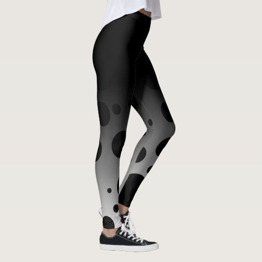 Leggings Points et cercles noirs et blancs d'amusement avec (Droite)