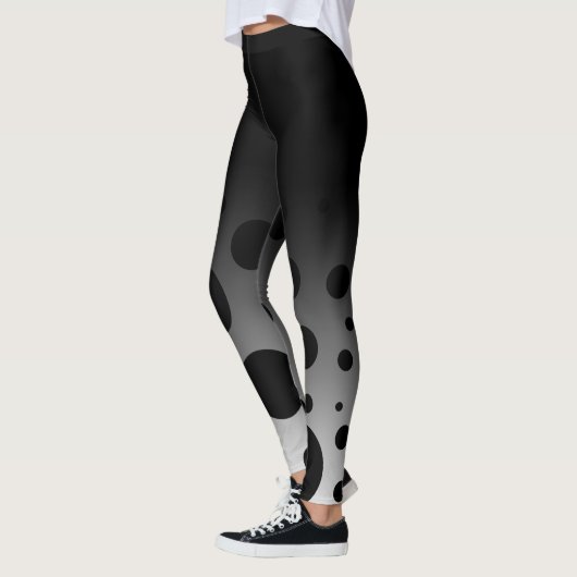 Leggings Points et cercles noirs et blancs d'amusement avec (Gauche)