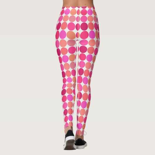 Leggings Points géants du milieu du siècle, Fuchsia rose et (Dos)
