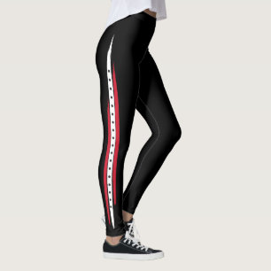 Leggings Points noirs blancs rouges de mode latérale à la
