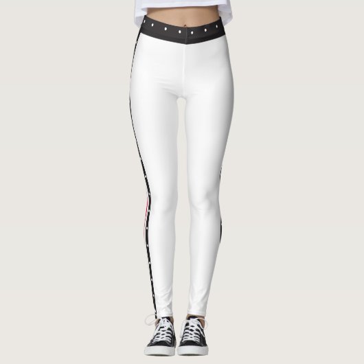 Leggings Points noirs blancs rouges de mode latérale à la (Devant)