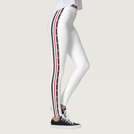 Leggings Points noirs blancs rouges de mode latérale à la (Droite)