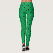Leggings Points noirs/blancs sur Arrière - plan vert irland (Dos)