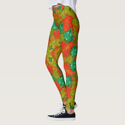 Leggings Points pointillisés abstraits sans couture cercles (Gauche)