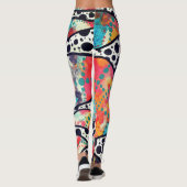 Leggings Points, points et lignes funky gais Art original (Dos)
