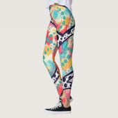 Leggings Points, points et lignes funky gais Art original (Gauche)