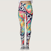 Leggings Points, points et lignes funky gais Art original (Devant)