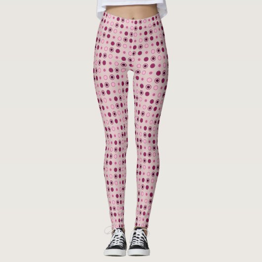Leggings Points rose et Bourgogne (Devant)