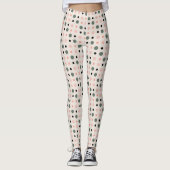 Leggings points rose vert et noir (Devant)