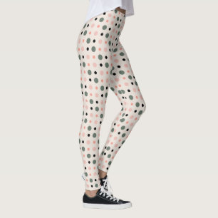 Leggings points rose vert et noir