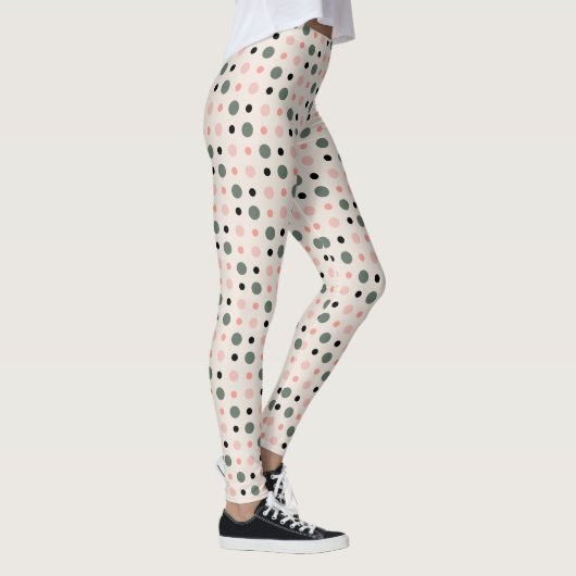 Leggings points rose vert et noir (Droite)