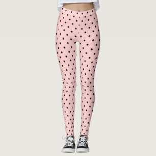 Leggings Points roses et noirs