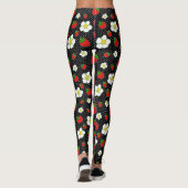 Leggings Points rouges de fraise dans le noir (Dos)