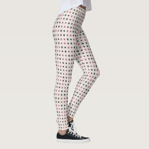 Leggings Points verts et roses