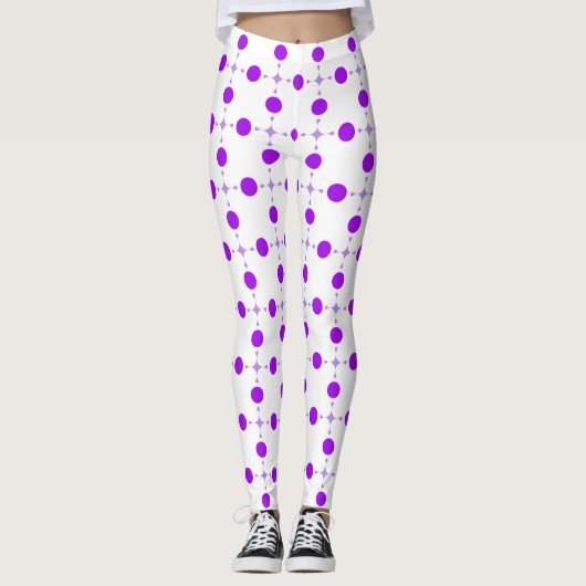 Leggings Points violets, Motif à pois, Points, Pointillé (Devant)