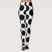 Leggings Poireau de polka géant noir et blanc (Dos)