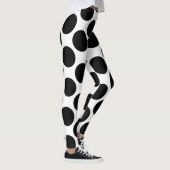 Leggings Poireau de polka géant noir et blanc (Droite)