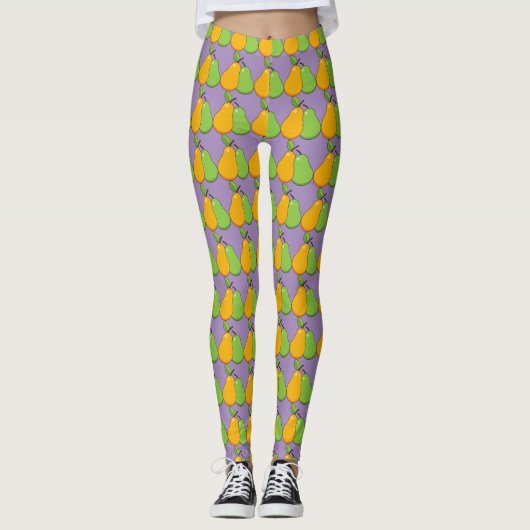 Leggings Poires jaunes et vertes (Devant)