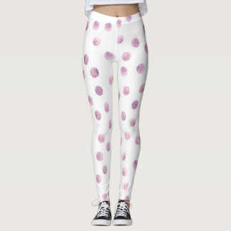 Leggings Pois aquarelle, arrière - plan géométrique rose.