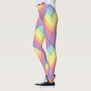 Leggings Pois arc-en-ciel colorés sur blanc ou votre couleu