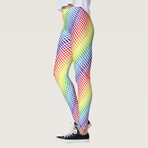 Leggings Pois arc-en-ciel colorés sur blanc ou votre couleu
