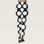 Leggings Pois blanc grand sur le noir (Dos)