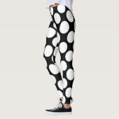 Leggings Pois blanc grand sur le noir (Gauche)
