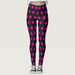 Leggings Pois blanc moderne sur le noir, motif de taches<br><div class="desc">Legging avec le pois pourpre moderne,  taches sur le motif noir.
Legging moderne et à la mode.
Le pois est la nouvelle tendance maintenant.</div>